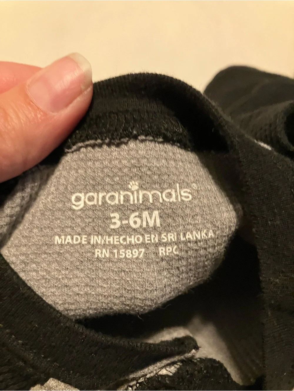 Garanimals Gray and Black Long-Sleeve Baby Bodysuit and Blue Jeans